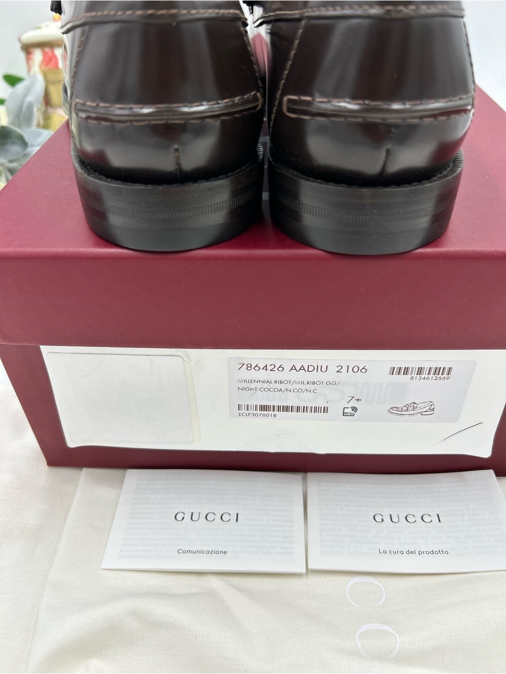 Men's Gucci KAVEH GG embossed leather loafers size 7.5 fits 8.5 US made in Italy - Picture 9 of 12